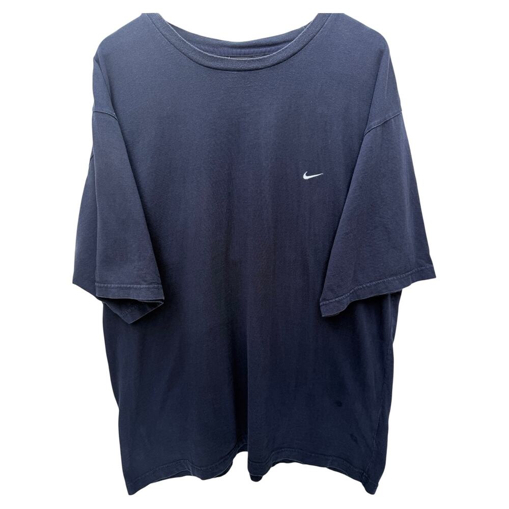 Nike T Shirt Mens XL Navy Small Swoosh Athletic Short Sleeve Tee